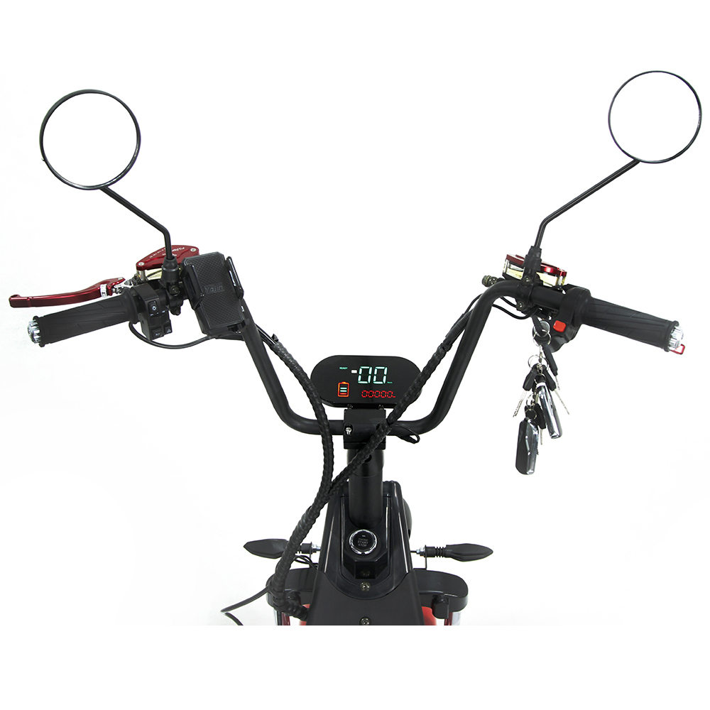 Мощный электроскутер Ikingi X7 PRO красный VP-68163694 зеркала